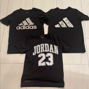 Adidas and Jordan Kids Black T-Shirts